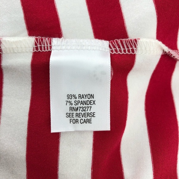 a:glow Red White Strip Drawstring Waist Short Sleeve Maternity Sheath Midi Dress - Picture 7 of 8